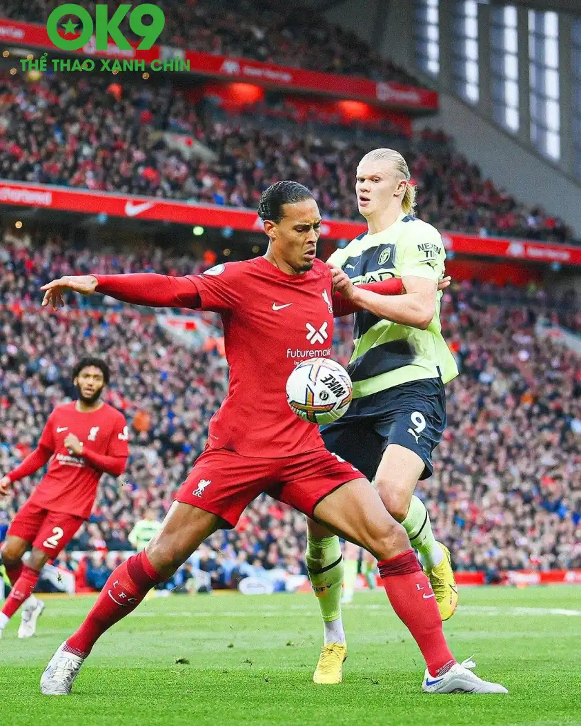 Haaland chưa thể ghi bàn tại SVĐ Anfield của Liverpool (Ảnh: TNT Sports). Haaland chưa thể ghi bàn tại SVĐ Anfield của Liverpool (Ảnh: TNT Sports).